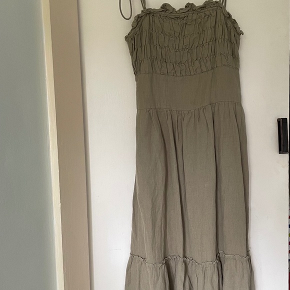Free People Late Check Out Midi Dress, size XS in dried palm - Picture 4 of 4
